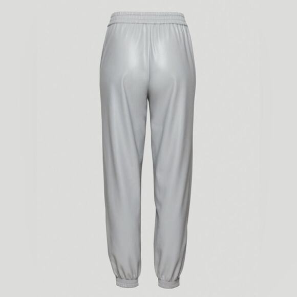 Aritzia Babaton Zedel Faux Leather Joggers in Light Gray, Women's Small $138 - Picture 4 of 11